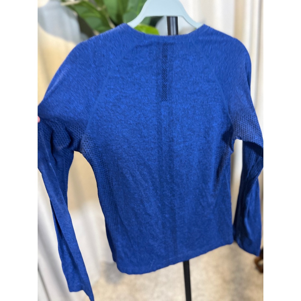 FIGS Seamless Long Sleeve Performance Top Royal Blue Space Dye Large Womens - Picture 5 of 8